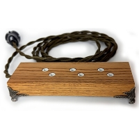 Удлинитель "Царский стиль", бронзовая декоративная ножка, дуб (тёмная бронза витой 3м. + вилка черная)